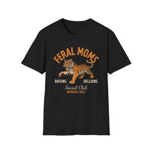 Feral Moms Tiger T-Shirt — 'Raising Rebellions' Vintage Cat Mom Tee