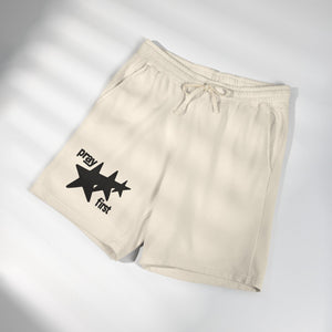 Prayer First Star Sweat Shorts — Garment-Dyed Lightweight Fleece