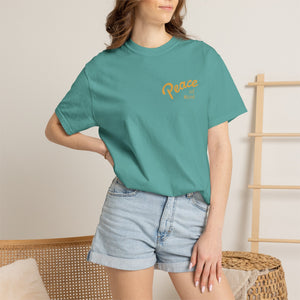 Peace Vibes Tee — "Peace" Chest + Keep Your Mind Happy Back Graphic T-Shirt
