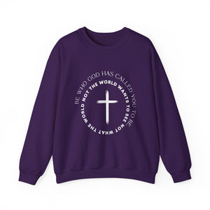 Christian Cross Crewneck Sweatshirt — "Be who God has called you to be, not what the world wants"