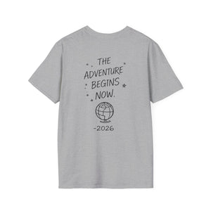 Class of 2026 Graduation T-Shirt — “The Adventure Begins Now” Senior Tee