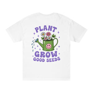 Plant Grow Tee – 'Plant Grow Good Seeds' Watering Can Flower T-Shirt