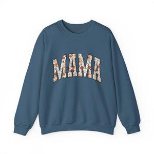 Mama Floral Crewneck Sweatshirt — Floral Block Letter MAMA Pullover