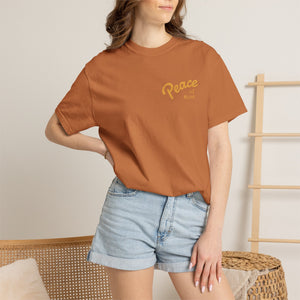 Peace Vibes Tee — "Peace" Chest + Keep Your Mind Happy Back Graphic T-Shirt