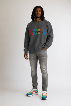 Autism Pride Crewneck Sweatshirt – Rainbow Block Letters "AUTISM"