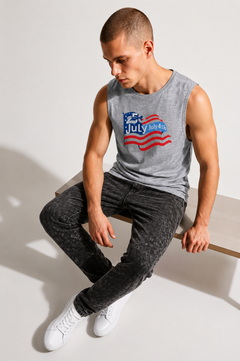 4th of July Flag Tank Top - Patriotic 'July 4th' American Flag Design
