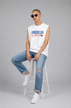 American Sweetheart Muscle Tank — Patriotic USA Flag Heart Tank Top
