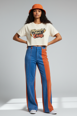 Mommin' Ain't Easy Women's Boxy Tee — Retro Mom Graphic Shirt