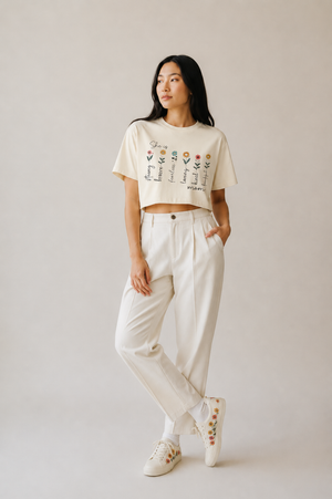 She Is Brave, Strong, Kind Mom Boxy Tee — Floral Mother’s Day Shirt