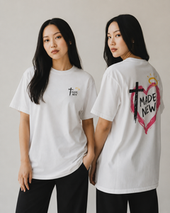 Made New Heart T-Shirt — Christian Faith Cross Tee