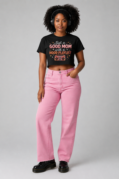 Good Mom Hood Playlist Women's Boxy Tee — Retro Boombox Mom Shirt