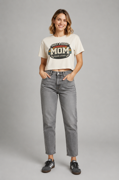 Women's Tee — "Just a Good Mom Raising Legends" Vintage Mom Graphic Shirt