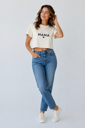 Love Mama Boxy Tee – Min Heart Mom T-Shirt