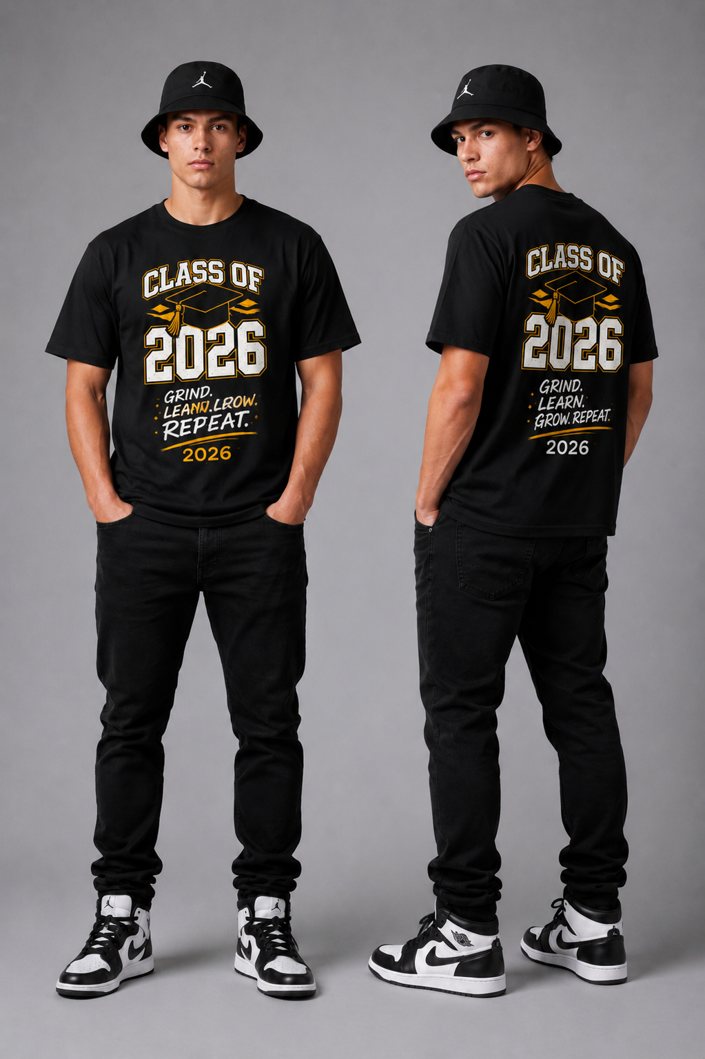 Class of 2026 Graduation T-Shirt — 'Grind, Learn, Grow, Repeat'
