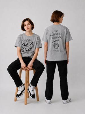Class of 2026 Graduation T-Shirt — “The Adventure Begins Now” Senior Tee