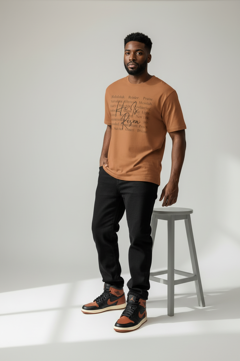 Faith Blessings Tee — "His Peace" Oversized Christian Shirt