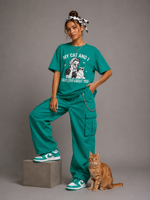 T-Shirt — "My Cat and I Talk Shit About You" Vintage Cat Lover Tee