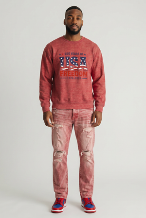 USA Freedom 250th Anniversary Sweatshirt — 1776–2026 Patriotic Crewneck