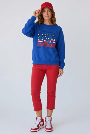 USA Freedom 250th Anniversary Sweatshirt — 1776–2026 Patriotic Crewneck