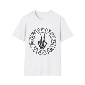 I Don’t Ride On The Crazy Train I Drive It T-Shirt — Funny Rock Skull Tee