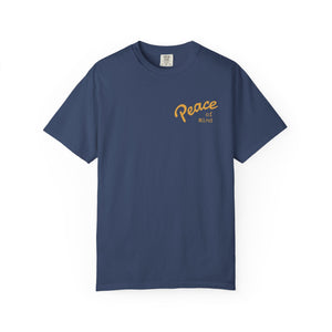 Peace Vibes Tee — "Peace" Chest + Keep Your Mind Happy Back Graphic T-Shirt
