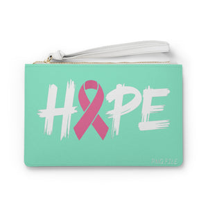 Hope Ribbon Clutch Bag – Pink Breast Cancer Awareness Wristlet