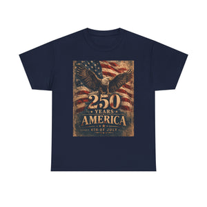 250 Years America T-Shirt – Vintage Eagle Flag 4th of July Tee