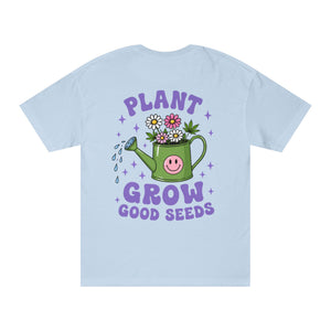 Plant Grow Tee – 'Plant Grow Good Seeds' Watering Can Flower T-Shirt
