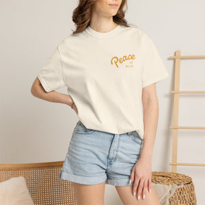 Peace Vibes Tee — "Peace" Chest + Keep Your Mind Happy Back Graphic T-Shirt