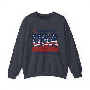 USA Freedom 250th Anniversary Sweatshirt — 1776–2026 Patriotic Crewneck