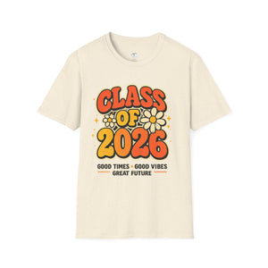 Class of 2026 Retro Graduation T-Shirt — "We’re Just Getting Started"