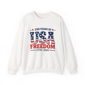 USA Freedom 250th Anniversary Sweatshirt — 1776–2026 Patriotic Crewneck