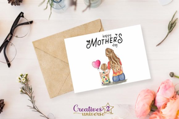 Mothers Day Flat Card + Envelope