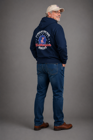Minnesota Woodworkers Hoodie — "If It Weren't For My First Hobby" Patriotic Carpenter Sweatshirt