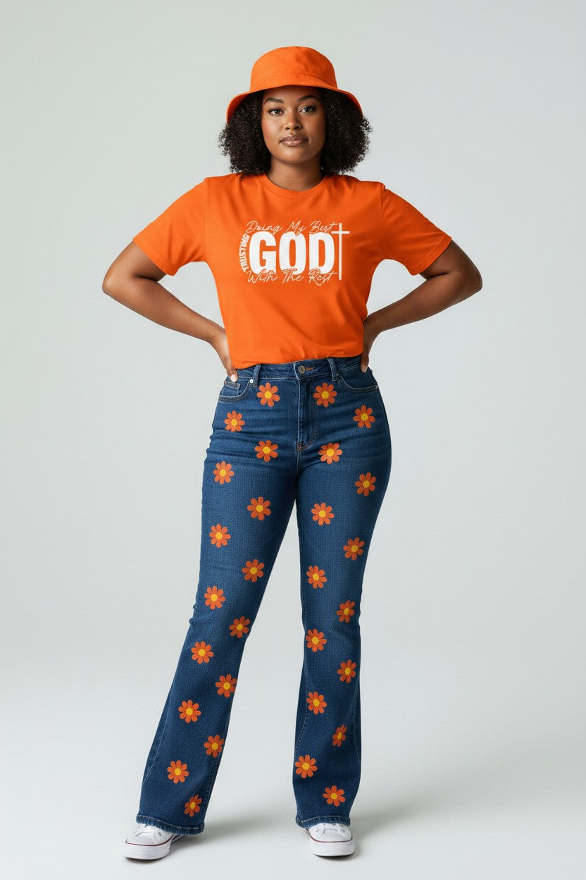 Faith T-Shirt — "Trusting God, Doing My Best" Christian Graphic Tee