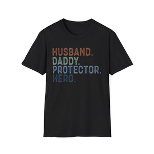 Husband Daddy Protector Hero T-Shirt — Fathers Day Gift Tee