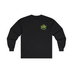 Long Sleeve Tee — "Good Buds Stick Together" Cannabis Leaf Graphic