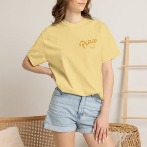 Peace Vibes Tee — "Peace" Chest + Keep Your Mind Happy Back Graphic T-Shirt