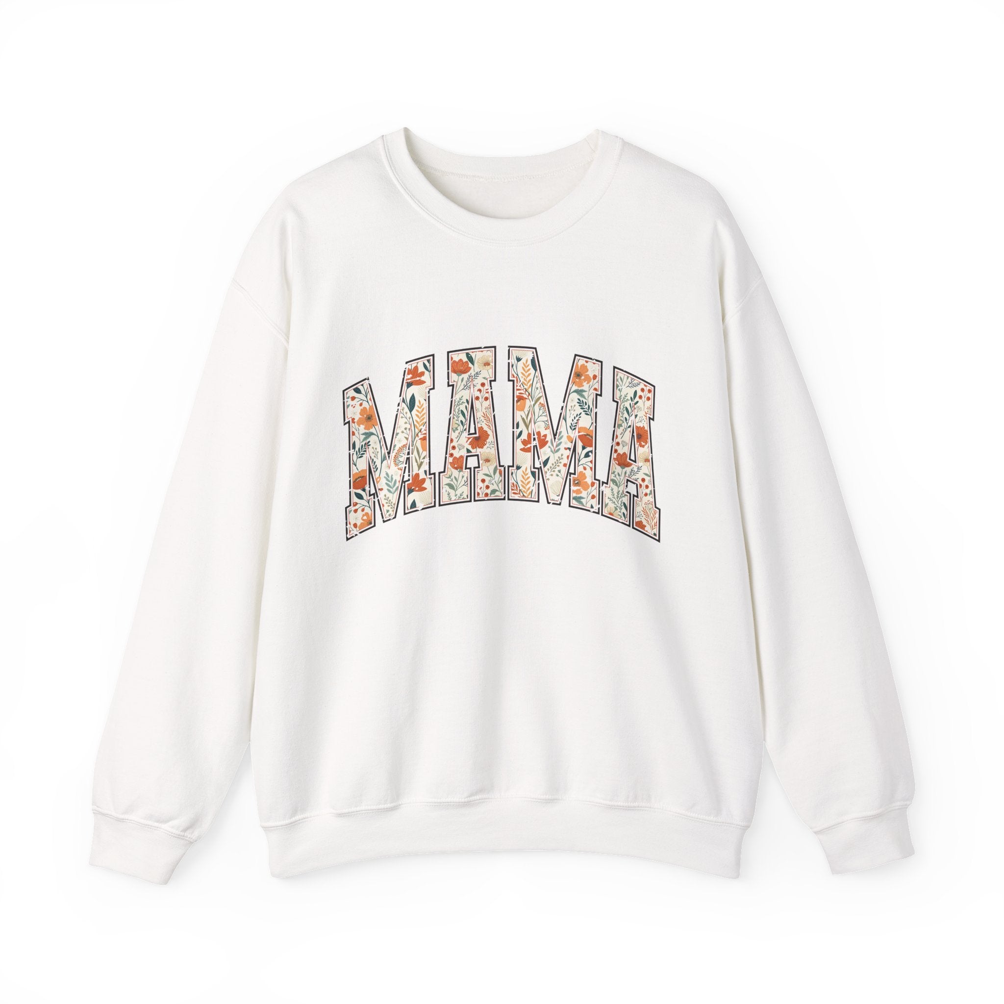 Mama Floral Crewneck Sweatshirt — Floral Block Letter MAMA Pullover