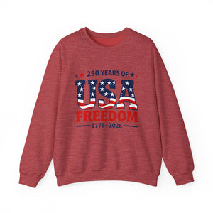 USA Freedom 250th Anniversary Sweatshirt — 1776–2026 Patriotic Crewneck