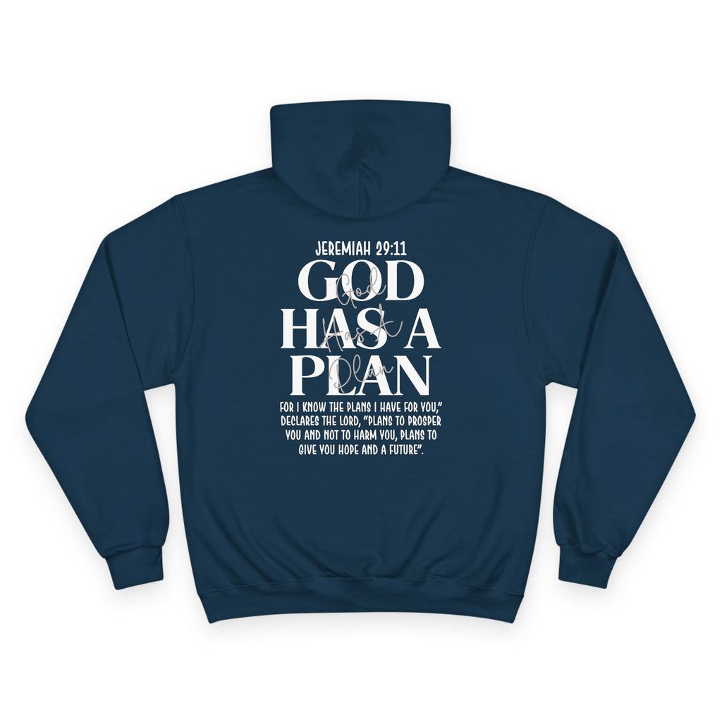 Religious Hoodie — "God Has a Plan" Jeremiah 29:11 Cross Pullover