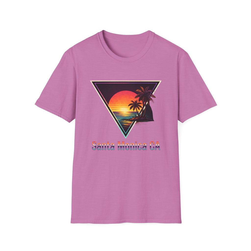 Santa Monica Sunset T-Shirt – Retro Triangle Palm Beach Tee