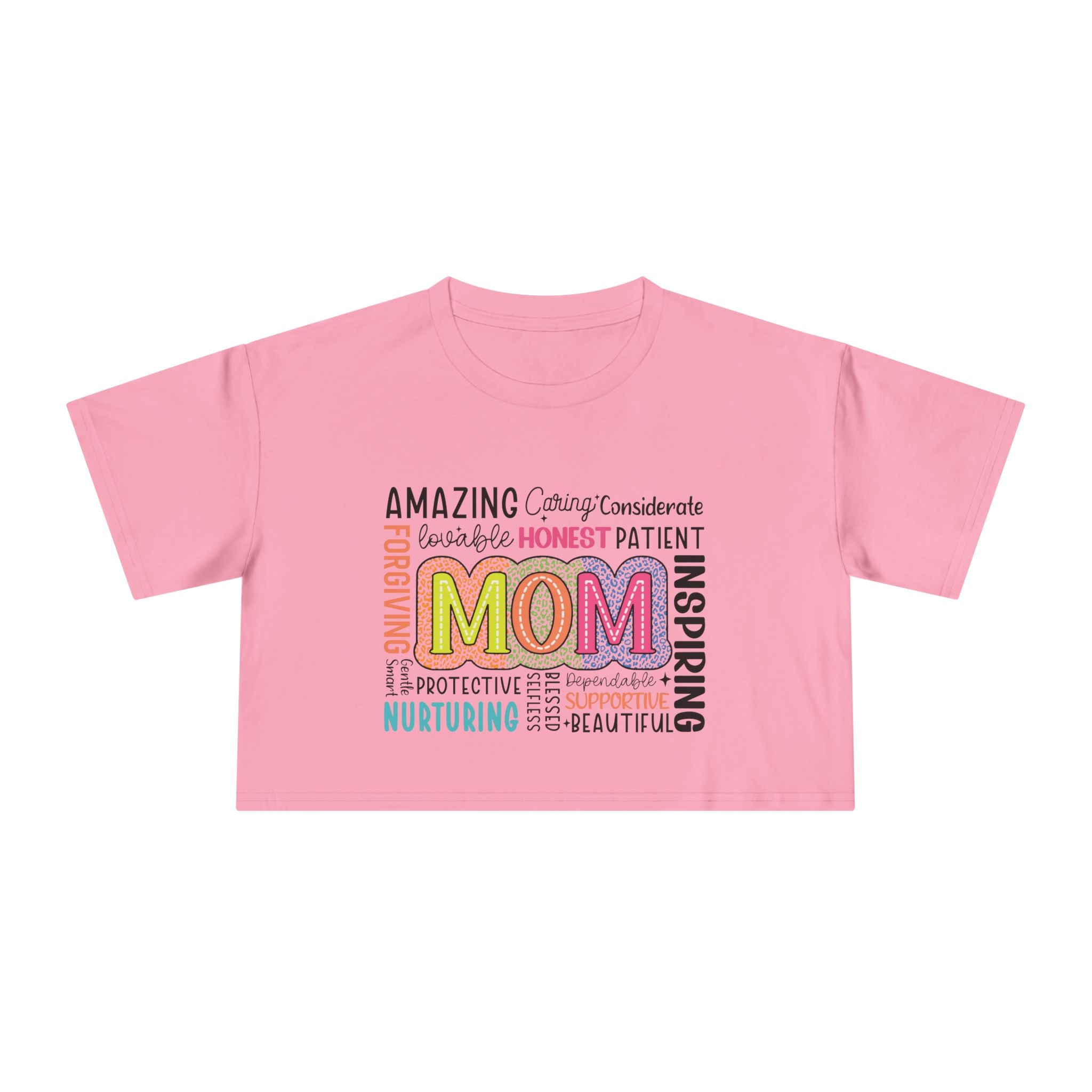Mom Word Cloud Crop Tee — Inspirational Mother's Day Gift