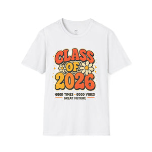 Class of 2026 Retro Graduation T-Shirt — "We’re Just Getting Started"
