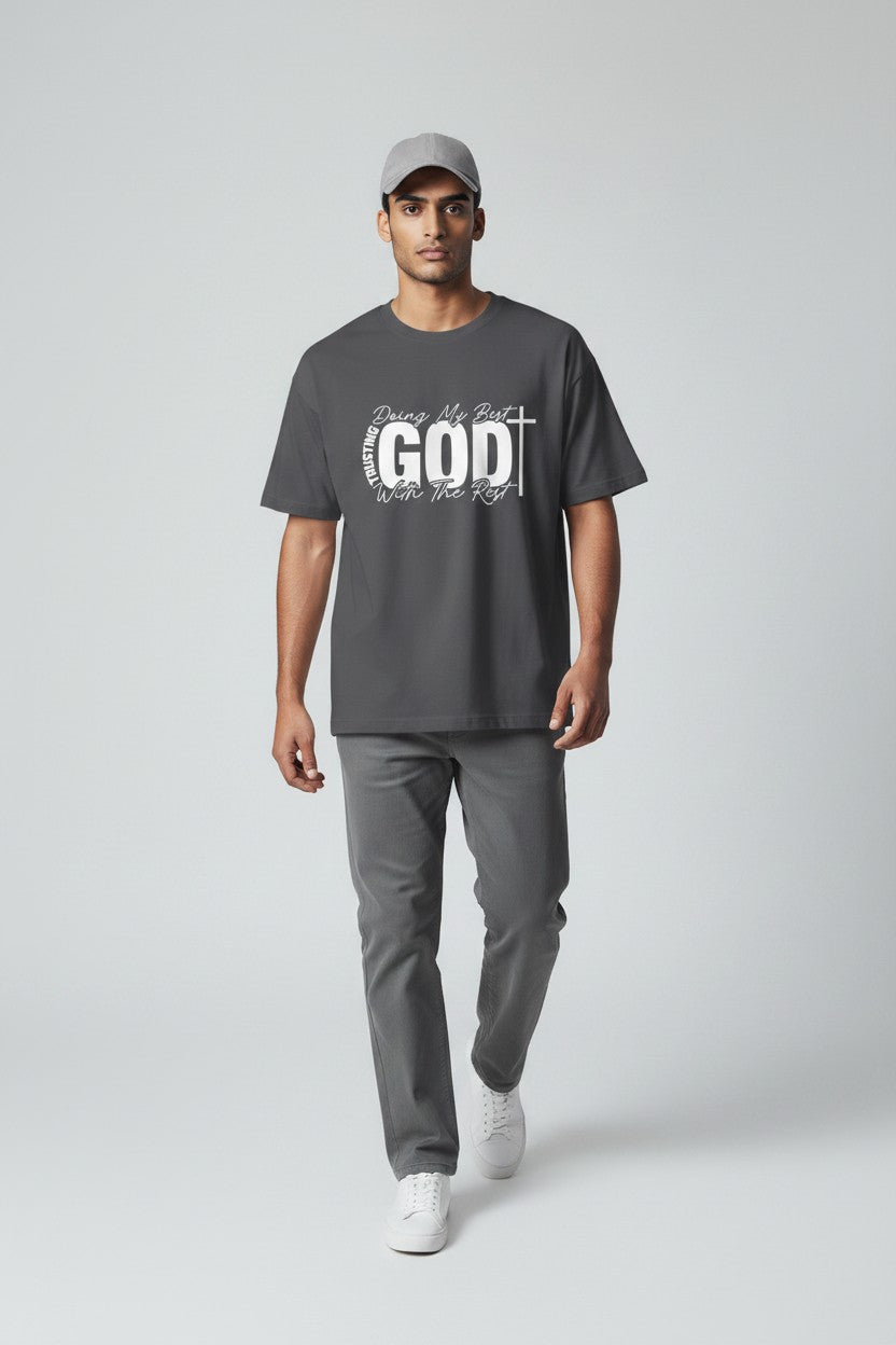 Faith T-Shirt — "Trusting God, Doing My Best" Christian Graphic Tee