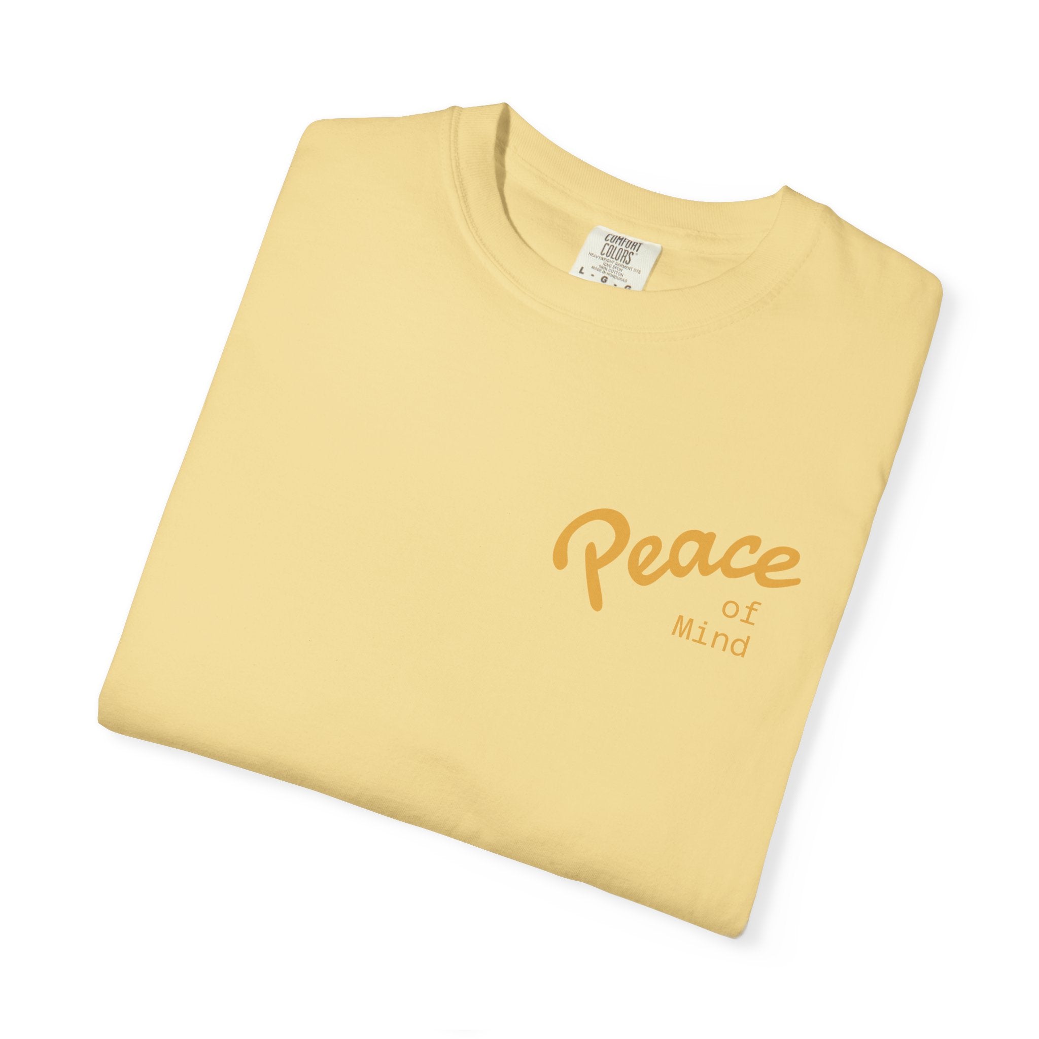 Peace Vibes Tee — "Peace" Chest + Keep Your Mind Happy Back Graphic T-Shirt