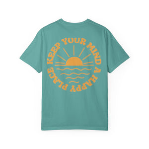 Peace Vibes Tee — "Peace" Chest + Keep Your Mind Happy Back Graphic T-Shirt
