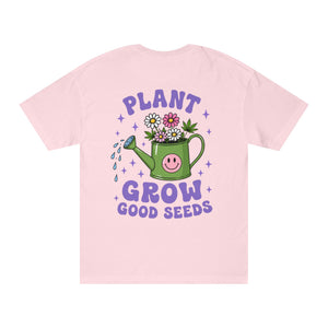 Plant Grow Tee – 'Plant Grow Good Seeds' Watering Can Flower T-Shirt