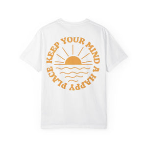 Peace Vibes Tee — "Peace" Chest + Keep Your Mind Happy Back Graphic T-Shirt