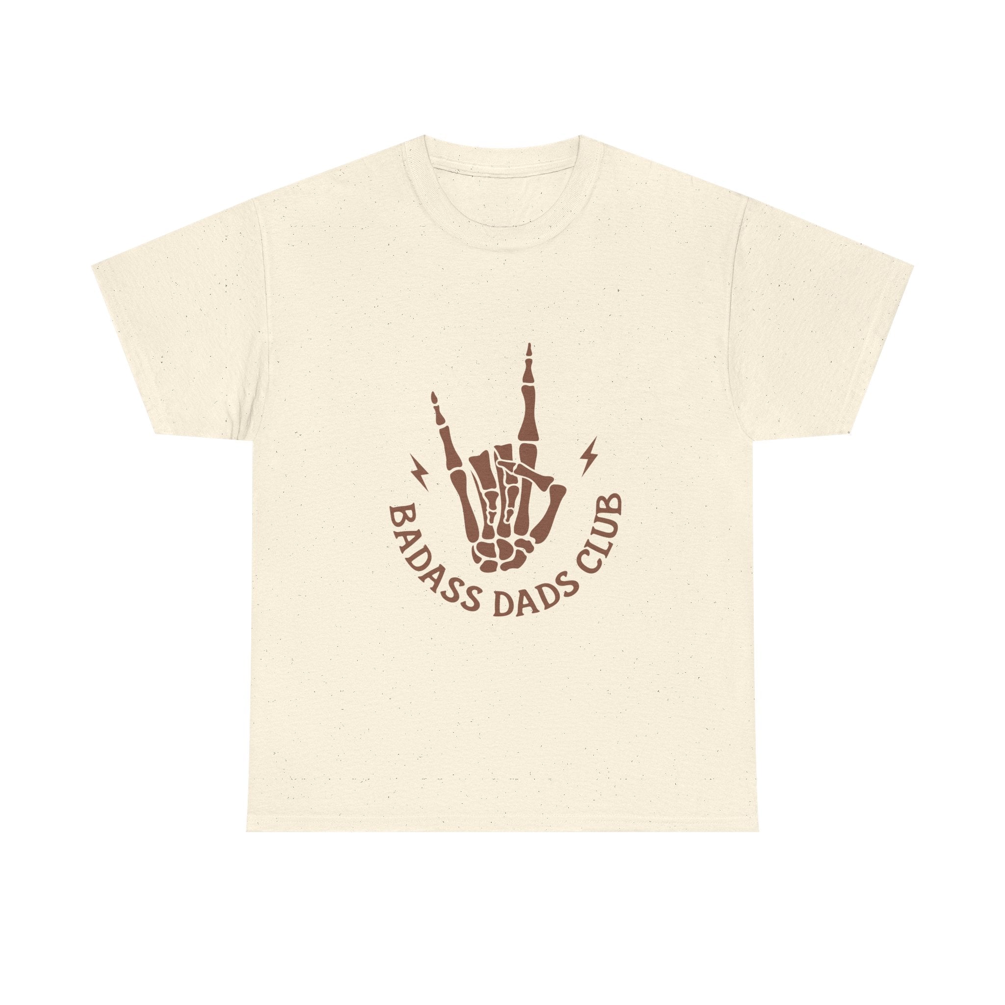 Badass Dads Club T-Shirt — Retro Skeleton Hand Rocker Tee for Cool Dads